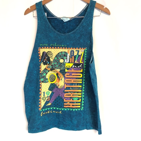 Hanes Other - NO 93 jazz festival sz m vibrant Vtg tie dye tank